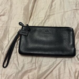 Coach Black Leather Wristlet